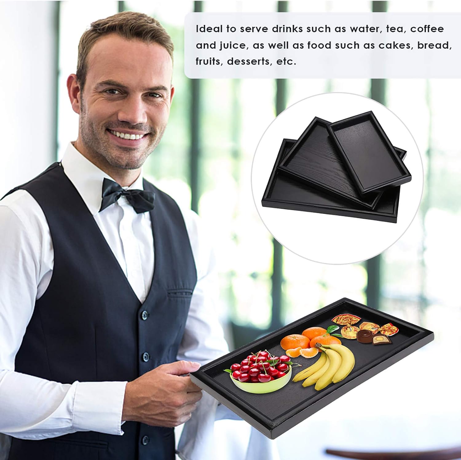 供え ソリッド サービングトレイ 木製 紅茶 コーヒー スナック 食品 フルーツ 朝食トレイ 装飾長方形プレート レストラントレイ 8 66 X 4 72 0 8インチ Rachelbaptista Com Br