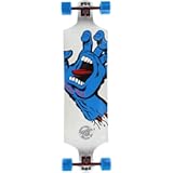 SANTA CRUZ Complete Drop Through Skateboard - Screaming Hand White&comma; 10" x 40"