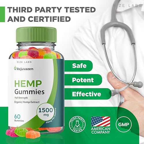 Miniatura 5 de Paquete de 3 gomitas Rejuvazen para la presión arterial, gomitas oficiales Rejuvazen de 300 mg fórmula avanzada de cáñamo natural, suplemento