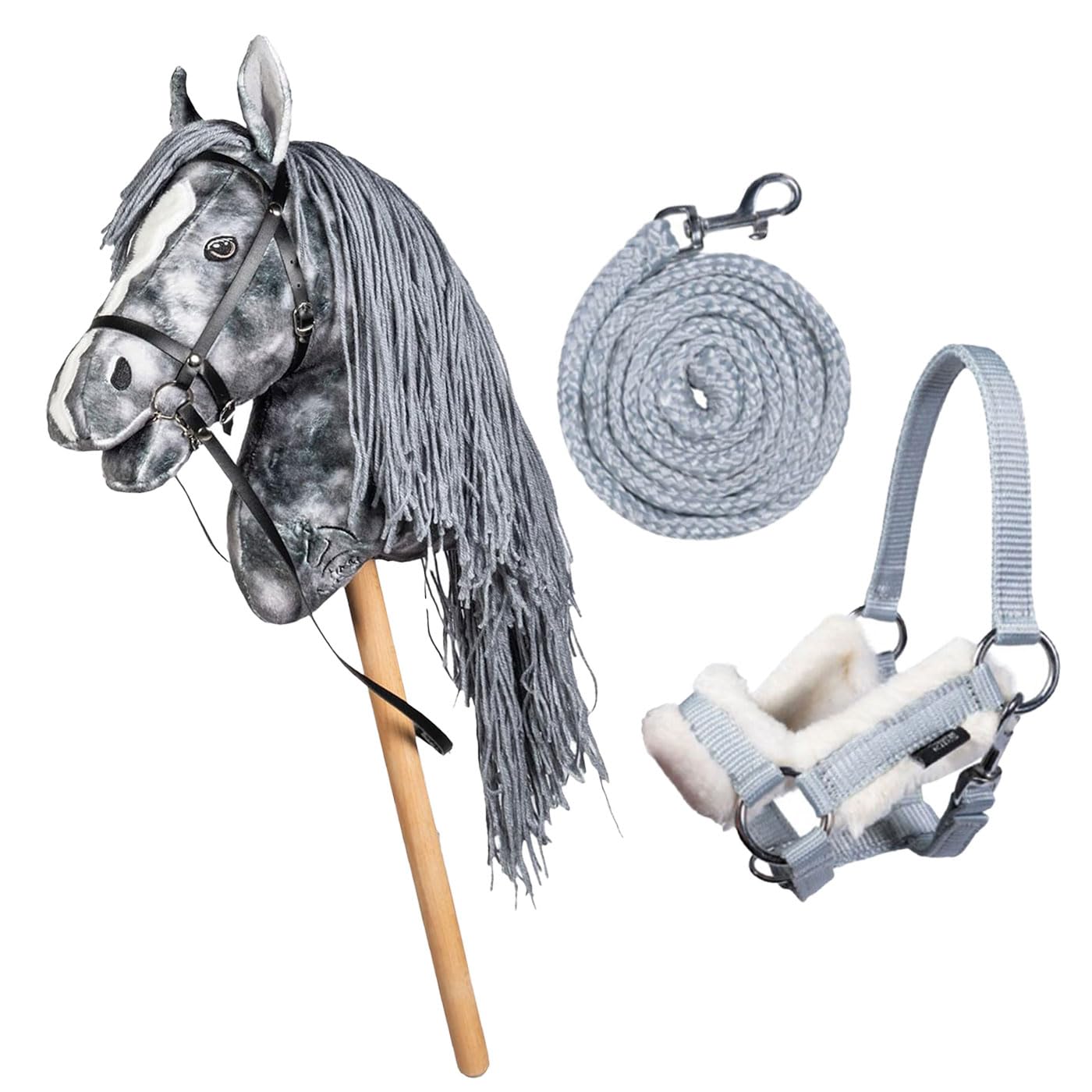 Brama West Hobby Horse HKM - Juego de cabestro y cabestro (gris)