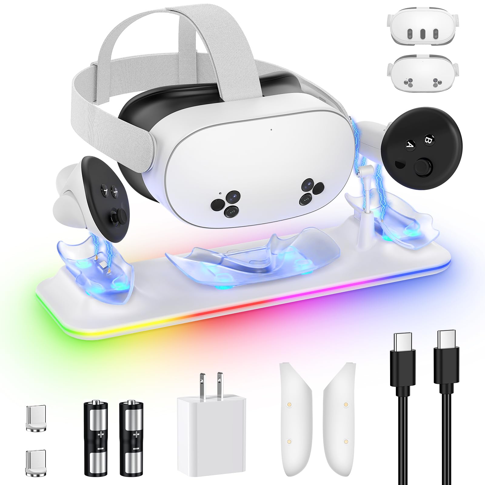 KINWIN 18W VR Charging Dock for Meta Quest 3S/Quest 3 Headset &amp; Controller