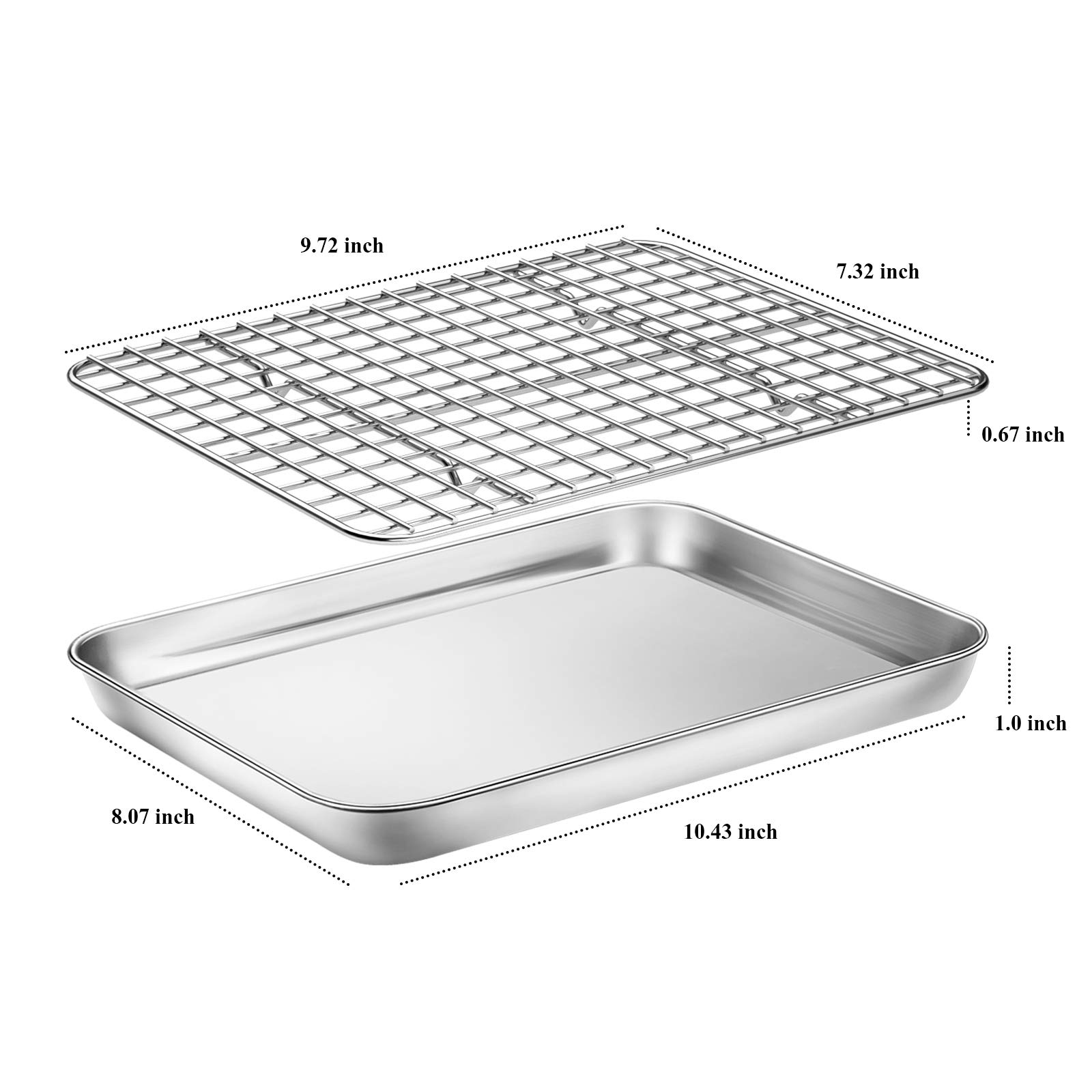 Sheet Pans ROTTAY 2-Piece Stainless Steel Baking Sheet Set With