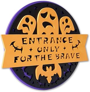 NELONY Halloween Decorations Wall Hanging Sign, 3D Spooky Ghost Halloween Door Decor Sign, Halloween Home Decor Indoor Out...