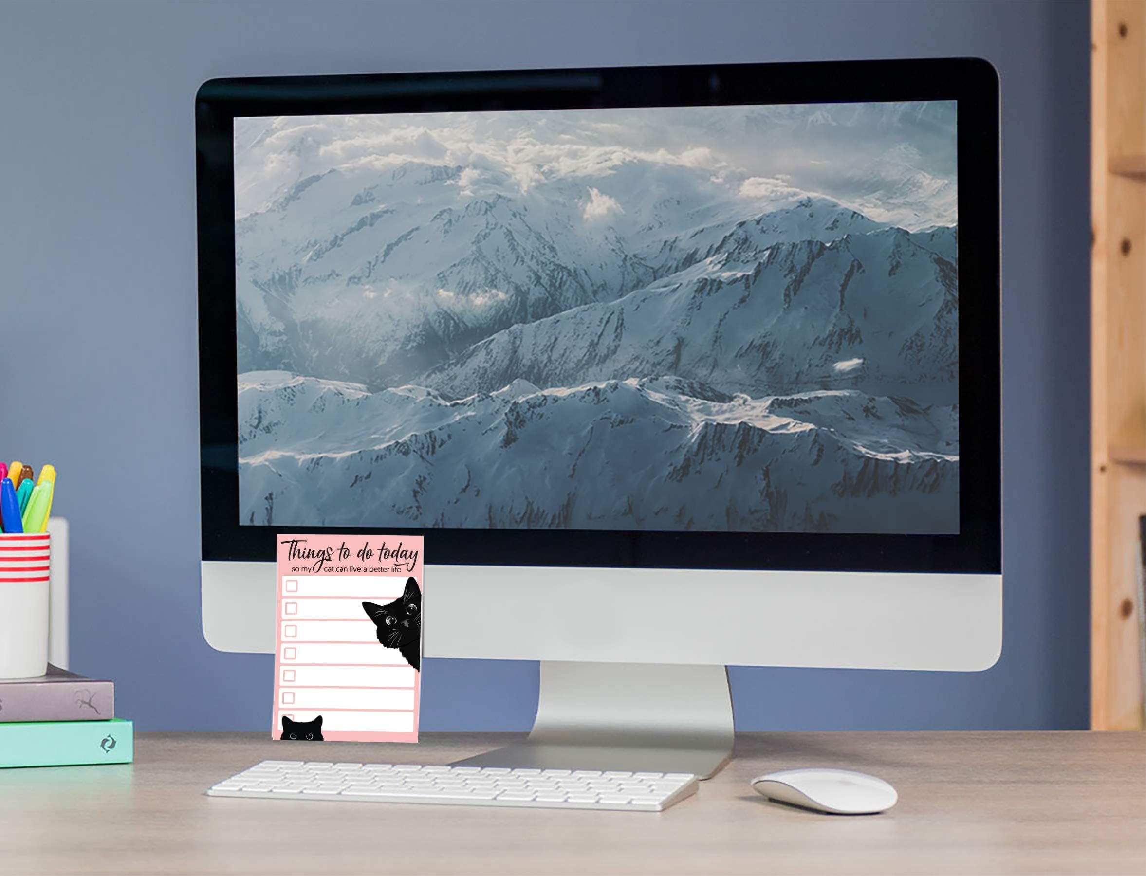 Funny Black Cat Lover Small to Do List Sticky Notes, Pink | Things to Do Today | Humor Notebook Notepad Note Card for Women Gift| 50 Pages 4x6 by DAILY RITMO