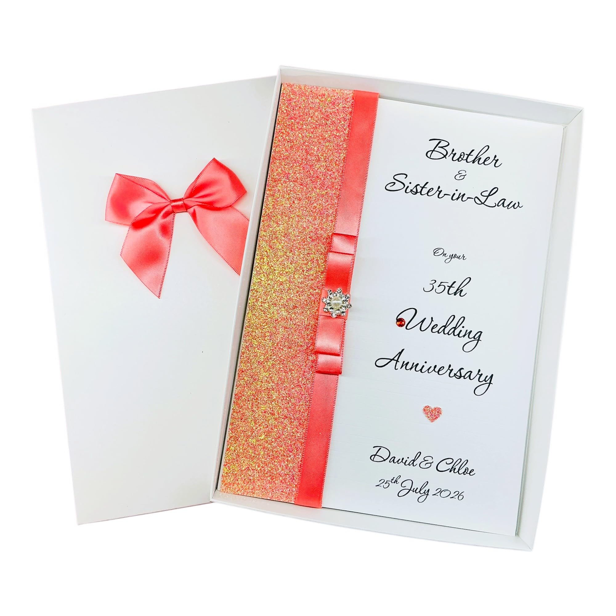 Brother & Sister-In-Law 35th Coral Wedding Anniversary Card - LB 137 โ image 1