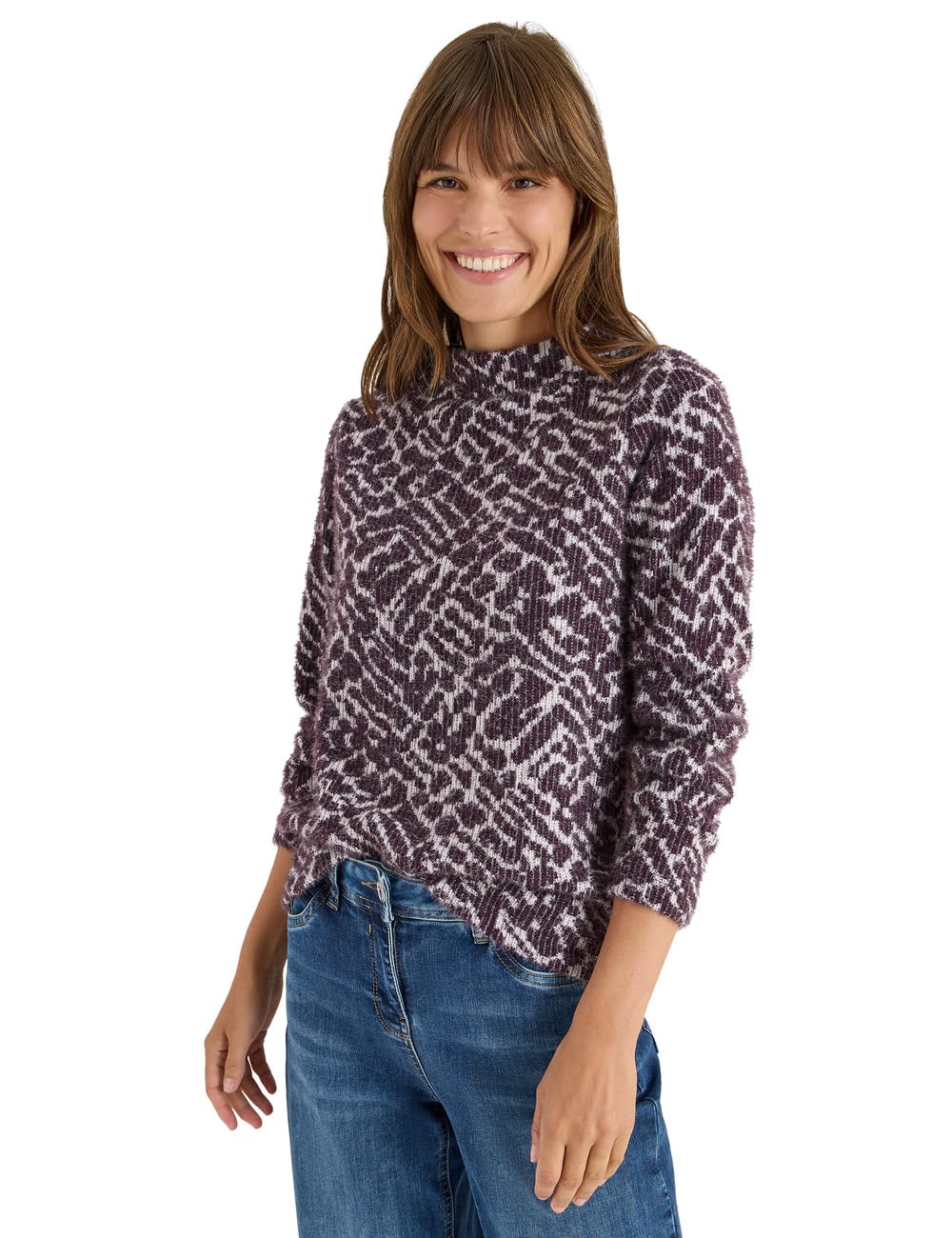 Damen Federgarn Jacquard Shirt