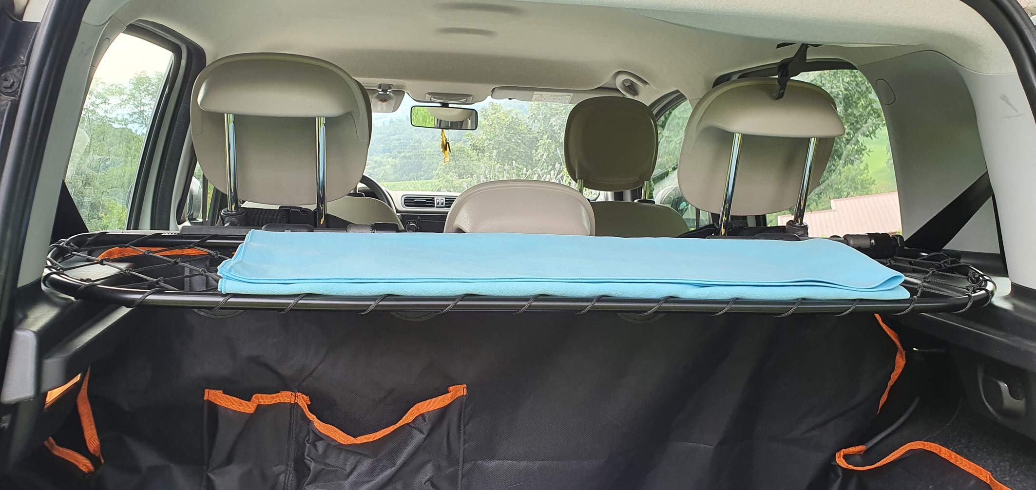 ERGOTECH Divisorio Griglia Rete Divisoria per Fiat Panda 4x4, RDA65-XS, per Trasporto Cani e Bagagli