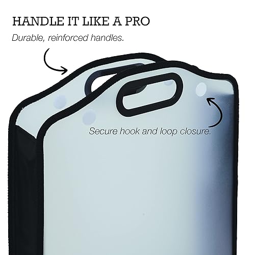 Miniatura 2 de Samsill 12x12 Paper and Scrapbook Storage Organizer, Transparent, Expandable, Hook and Loop Closures, Padded Handle, Holds Scrapbook and Craft