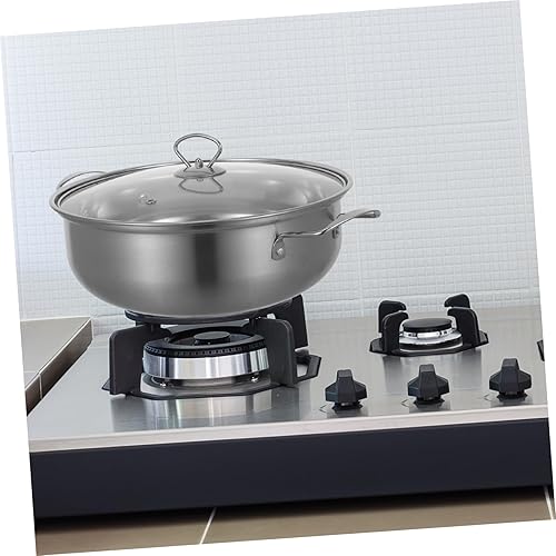 Miniatura 4 de HEMOTON Olla de sopa de acero inoxidable Hotpot con divisores Estufas de sartén de barbacoa Asado Wok Hotpot Olla de cocina coreana Olla de cocción