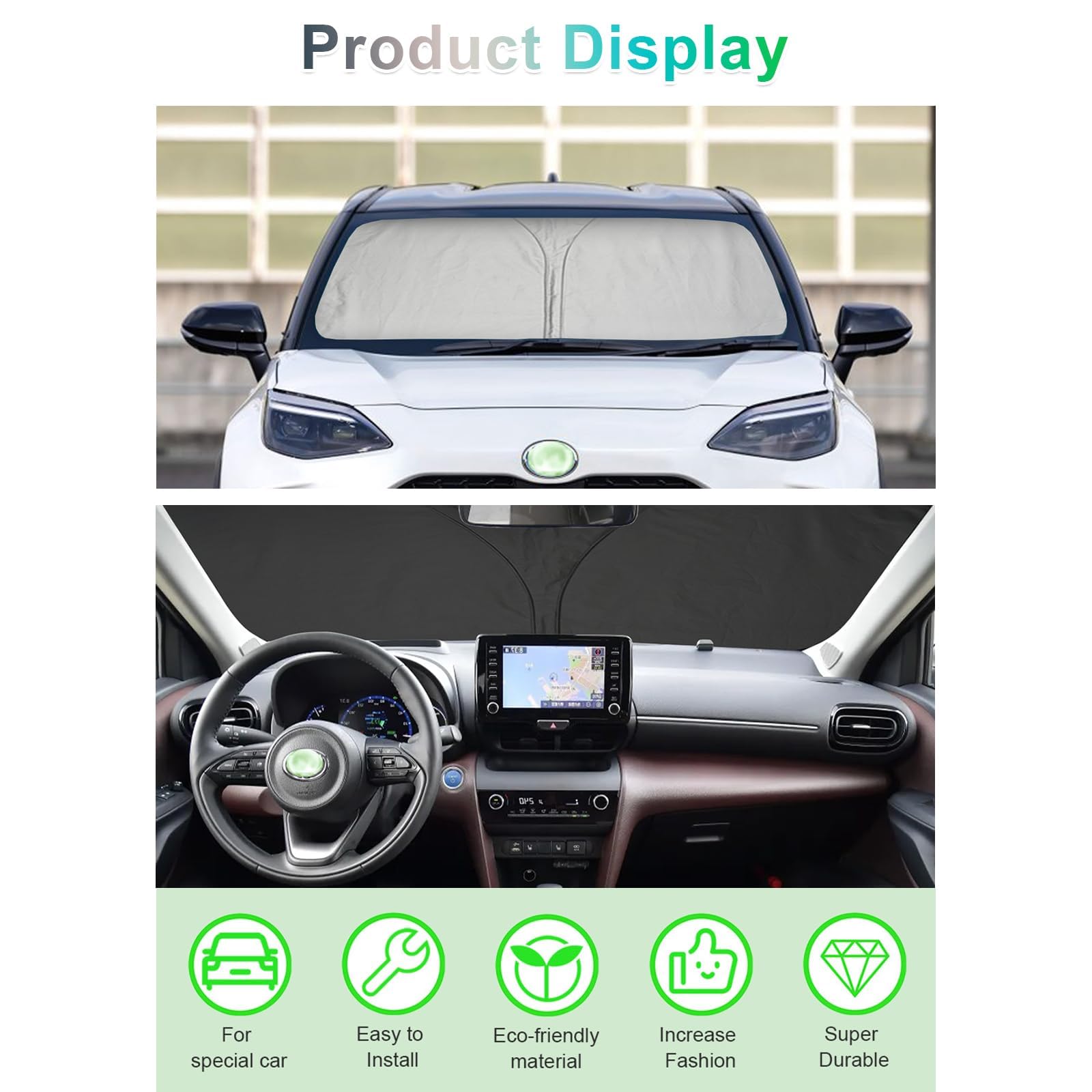[Upgrade] GAFAT Compatibile con Toyota Yaris Cross 2020-2025 2026 Parasole per Parabrezza Interno, Protezione Solare, Raffreddamento, Protezione UV, Accessori Yaris Cross 2025 [Non per Yαris]