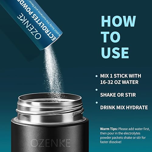 Miniatura 7 de Paquetes de electrolitos en polvo, electrolitos sin azúcar, paquetes de hidratación, mezcla de bebida portátil con electrolitos para una hidratación