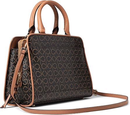 Calvin Klein Women's Margot Textured Logo Emboss Satchel