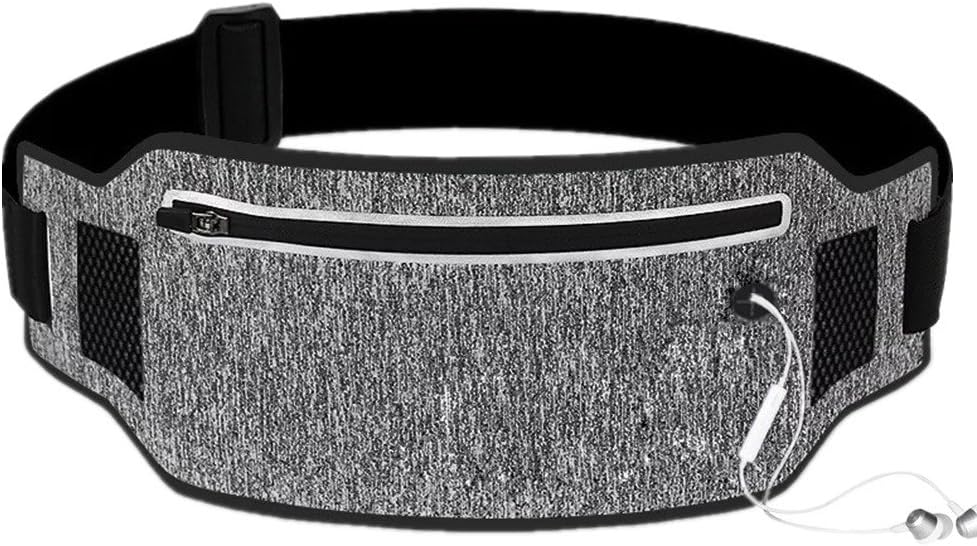 Gtrip Running Belt Waist Pack Ultra Slim Runners Belt Waterproof Fanny Pack Fitness Belt for Men & Women Cycling,Hiking,Workout,Adjustable Reflective Running Pouch Fit iPhone,Android (Black)