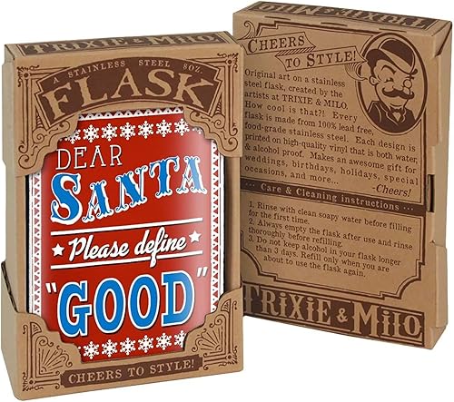 Miniatura 2 de Dear Santa - Petaca de acero inoxidable de 8 onzas para licor, viene en una caja de regalo, diseño a prueba de fugas, fácil de limpiar, 3.75 x 5.75