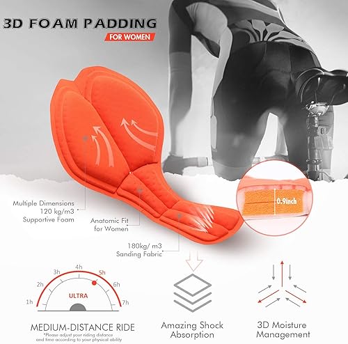 Miniatura 4 de Pantalones cortos de ciclismo para mujer, con relleno 3D, ropa para ciclismo