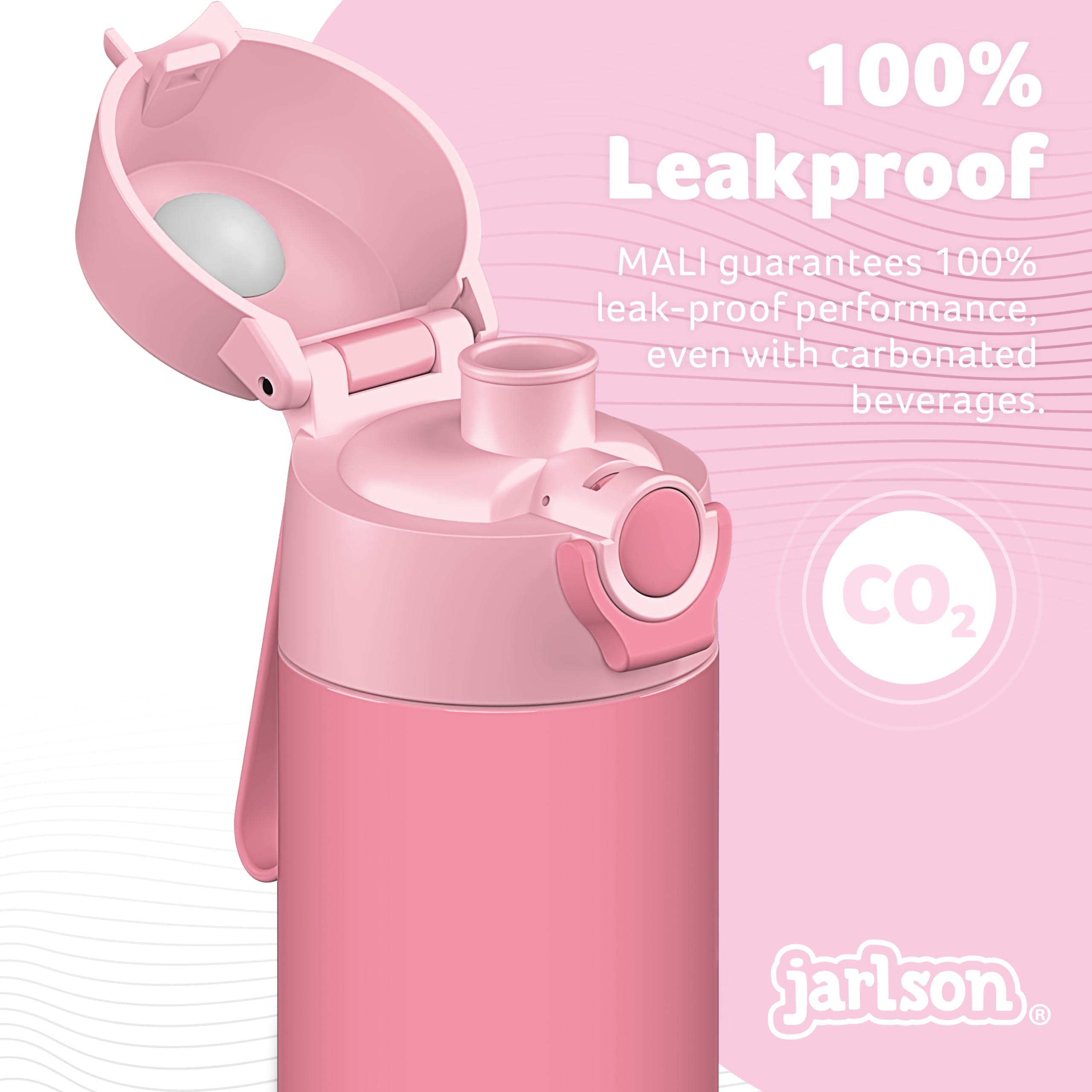 Jarlson® Borraccia Bambini Acciaio Inox MALI, Bottiglia Termica, Senza BPA, Bottiglia Acqua, Termos, Thermos - 500ml - Rosa