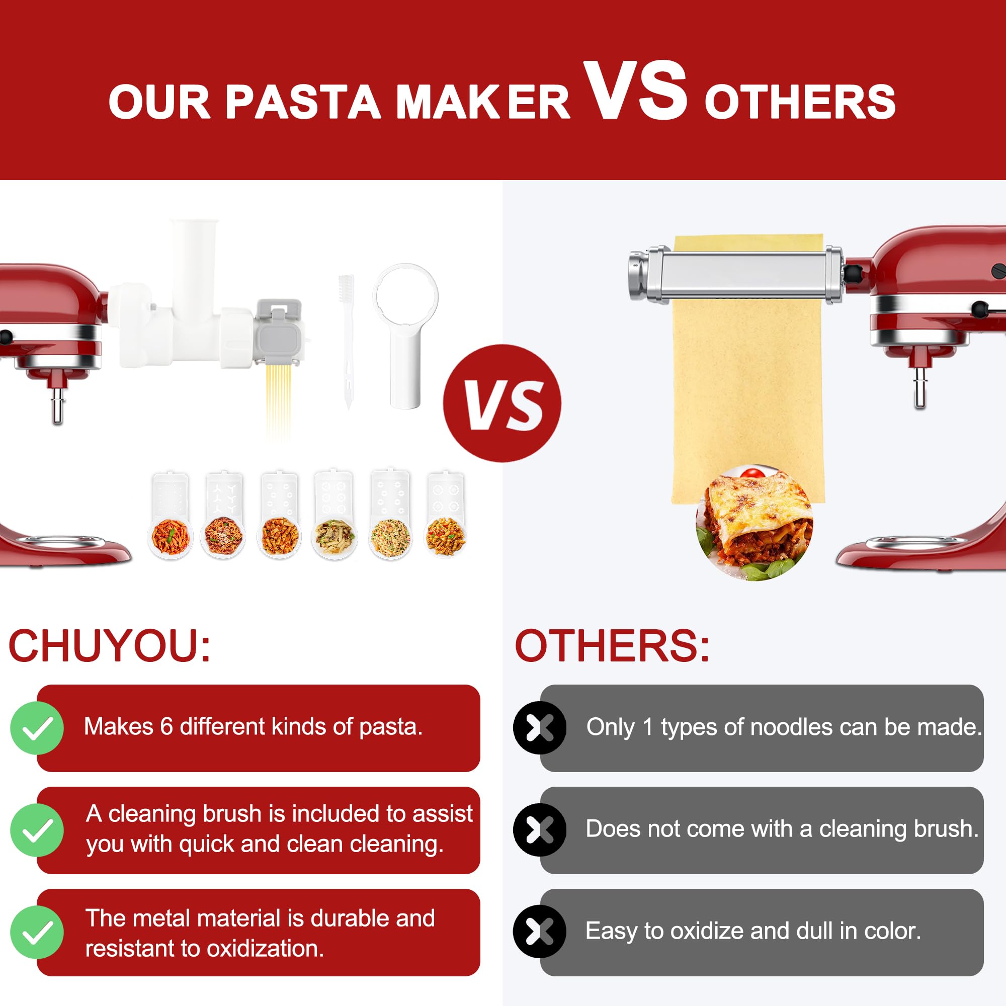 Amazon | Gourmet 6 in 1 パスタプレスアタッチメント KitchenAid