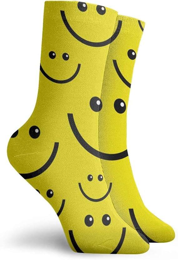 SmileyFace Socks For Women Novelty Funny Crew Socks