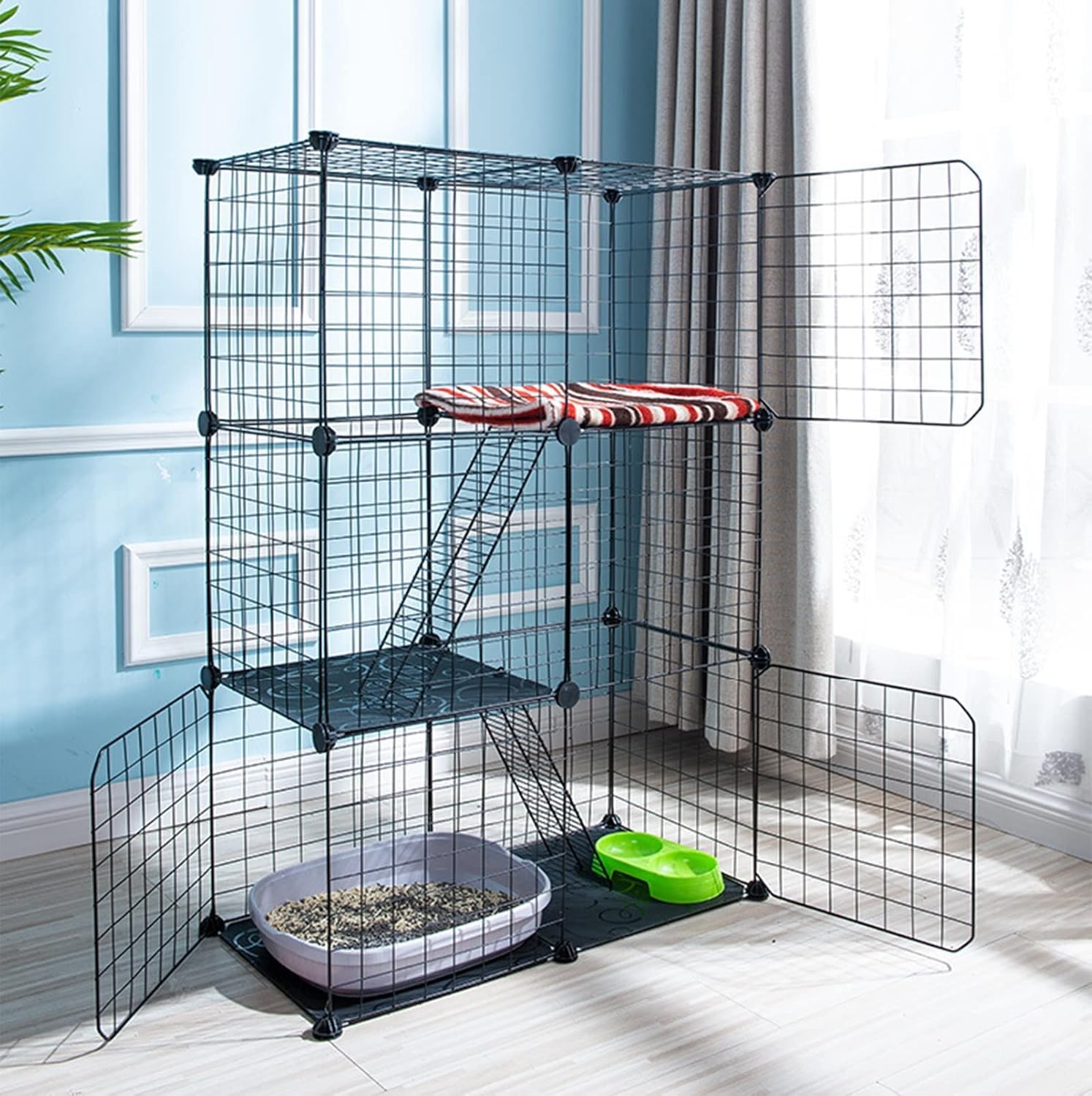 Gabbia for Animali Domestici: Grande, espandibile e in Metallo(111 * 75 * 109cm)