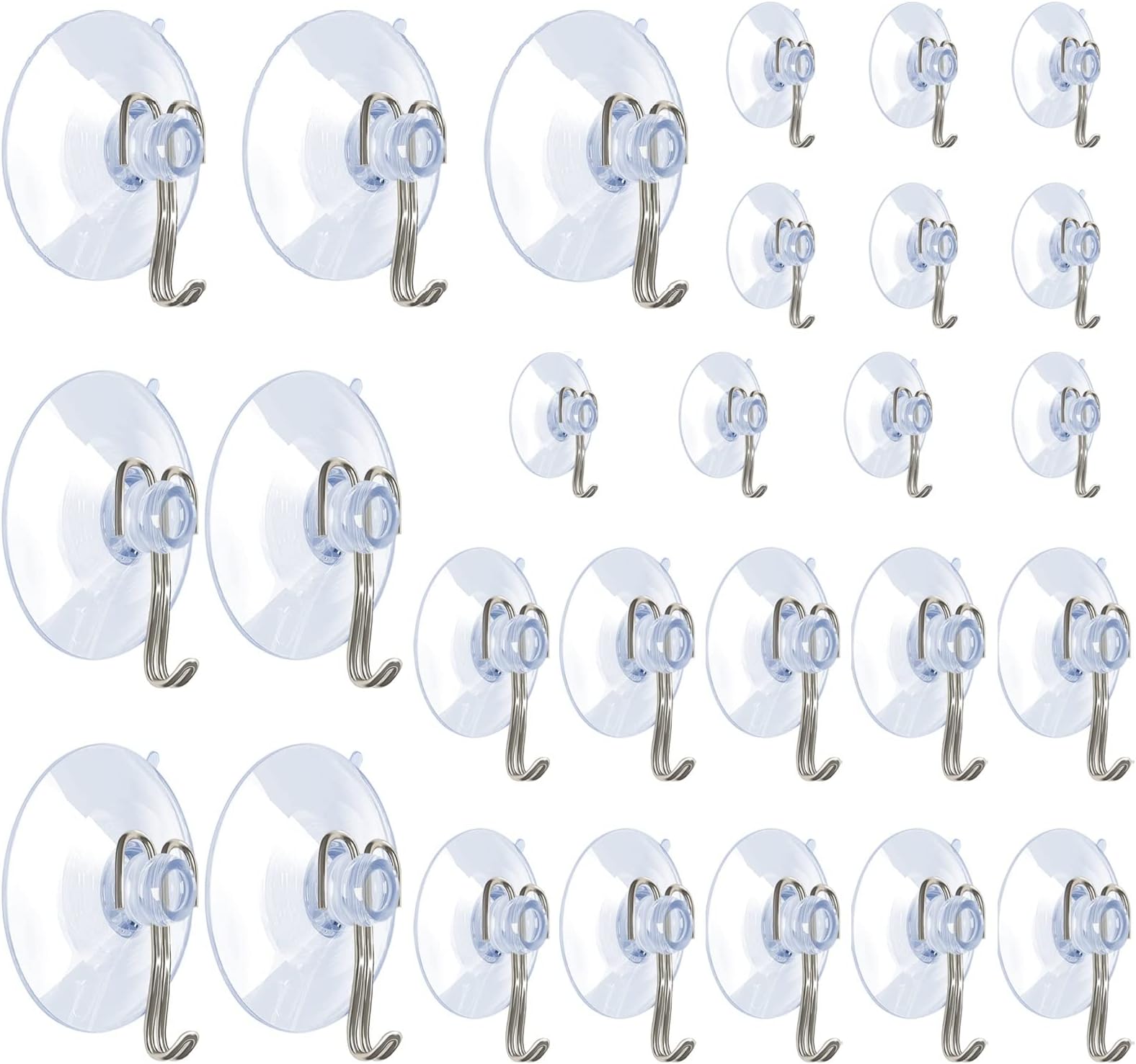 DSMY 27 Pack Suction Cup Wall Hooks, Home Kitchen Bathroom Wall Towel Robe Hangers, Utility Hooks, Hanging Supplies