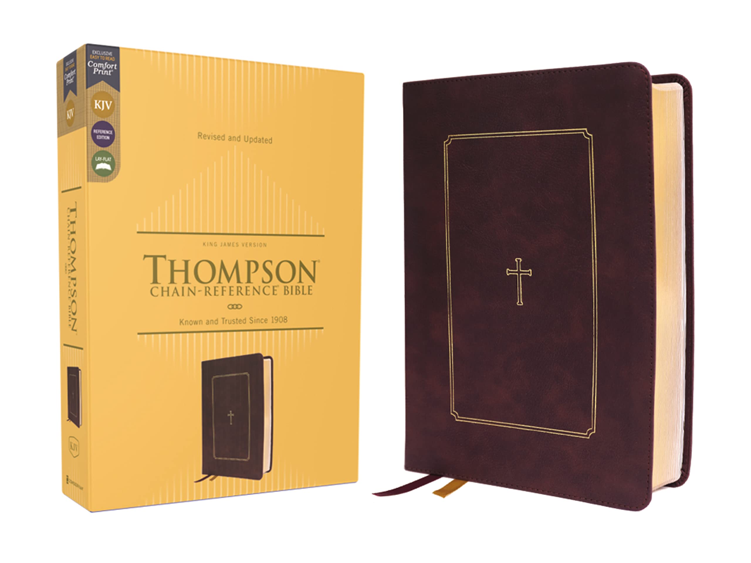 KJV, Thompson Chain-Reference Bible, Leathersoft, Burgundy, Red Letter, Comfort