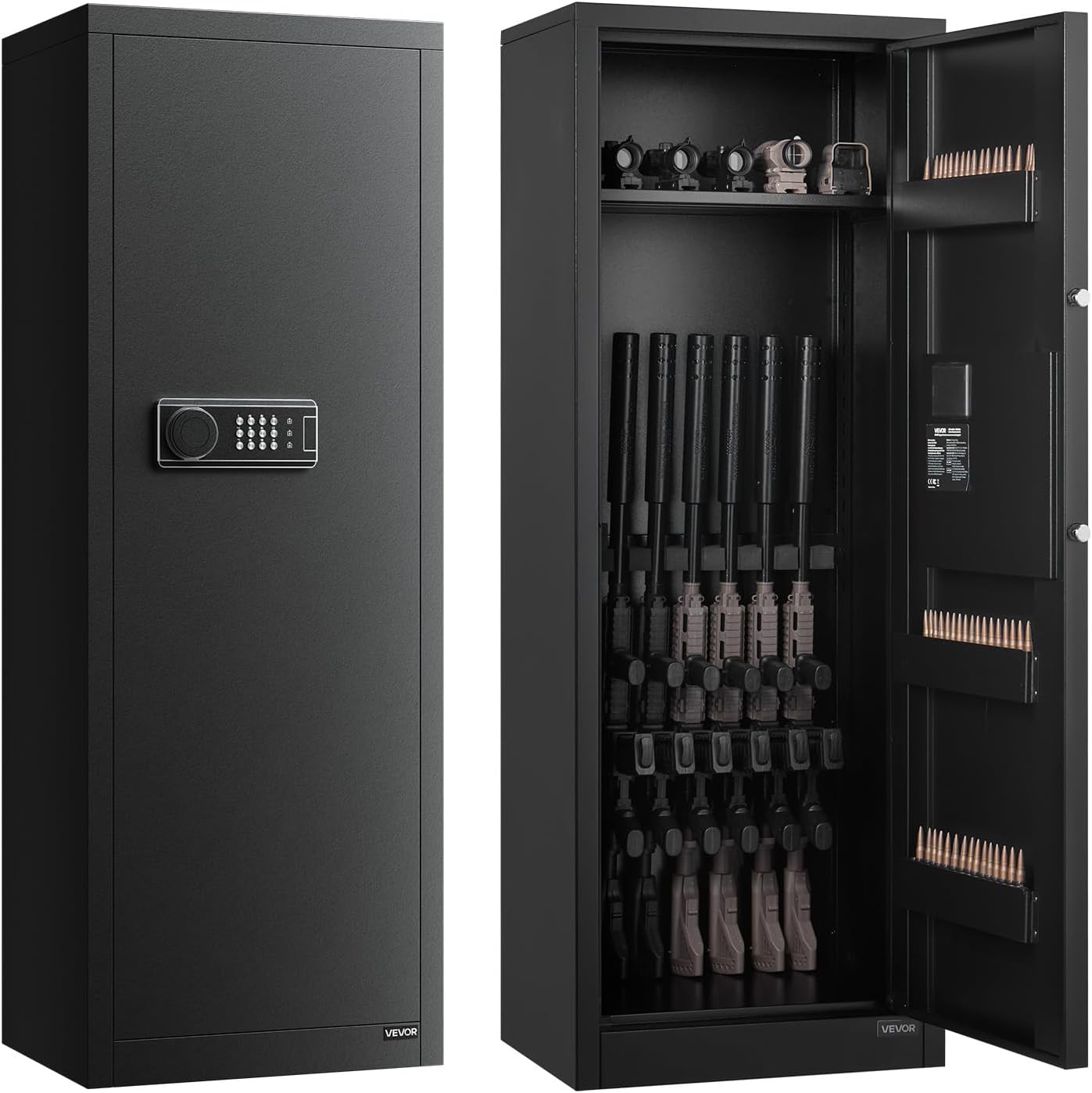 VEVOR 6-8 Gun Safe, Long Gun Cabinet for Rifles and Pistols, Quick ...