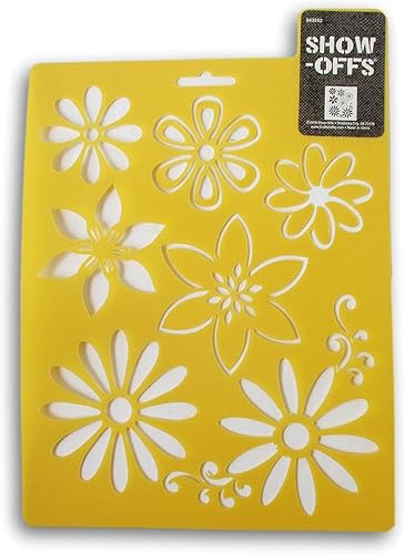 Plantilla multimedia reutilizable de margaritas y flores, 7 x 9 pulgadas