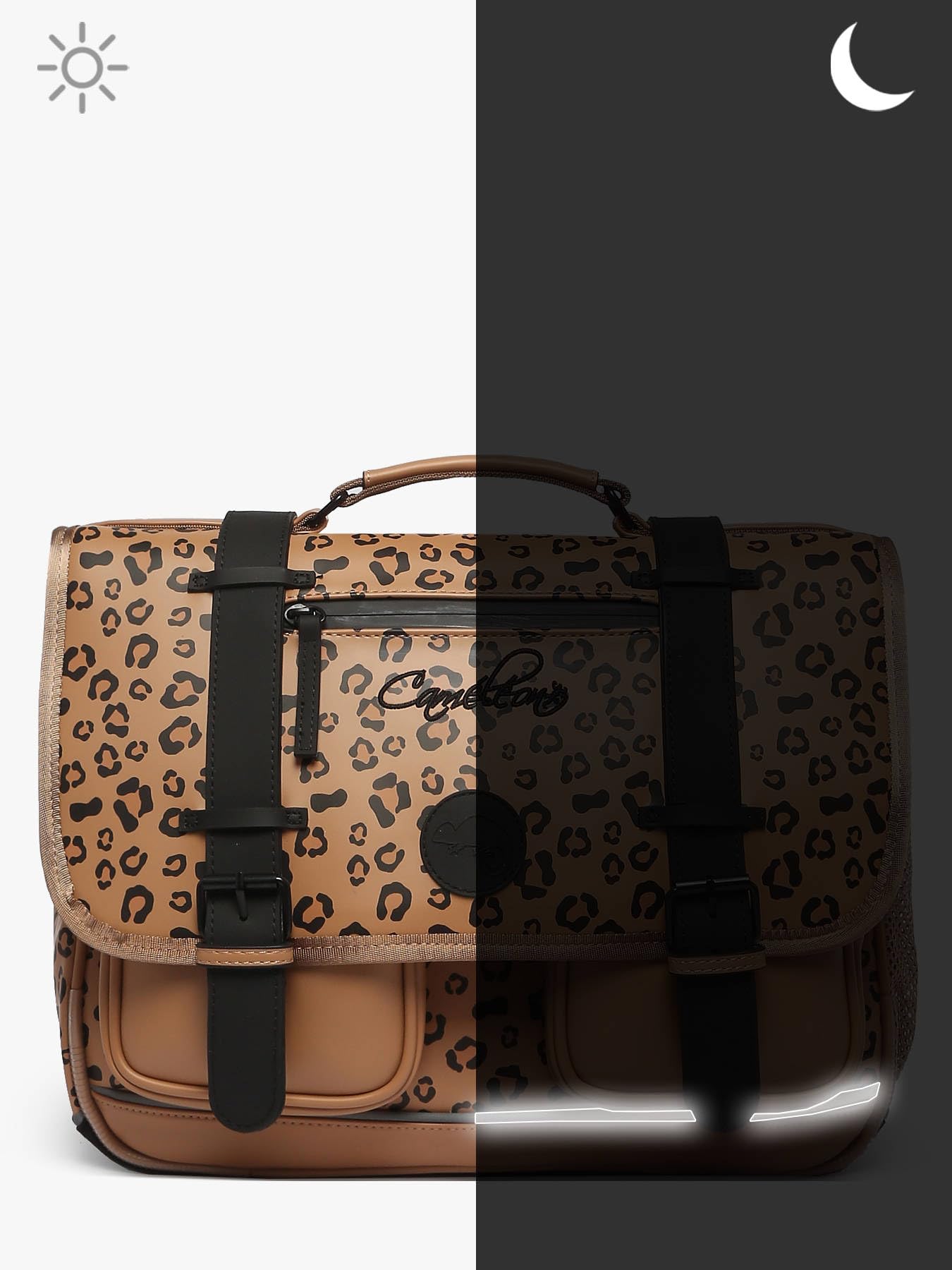 Cameleon Cartable scolaire Marron 38cm Vintage North avec 2 compartiments - Idéal pour l'école primaire et la rentrée scolaire en CP, CE1 et CE2 pour fille et garçon