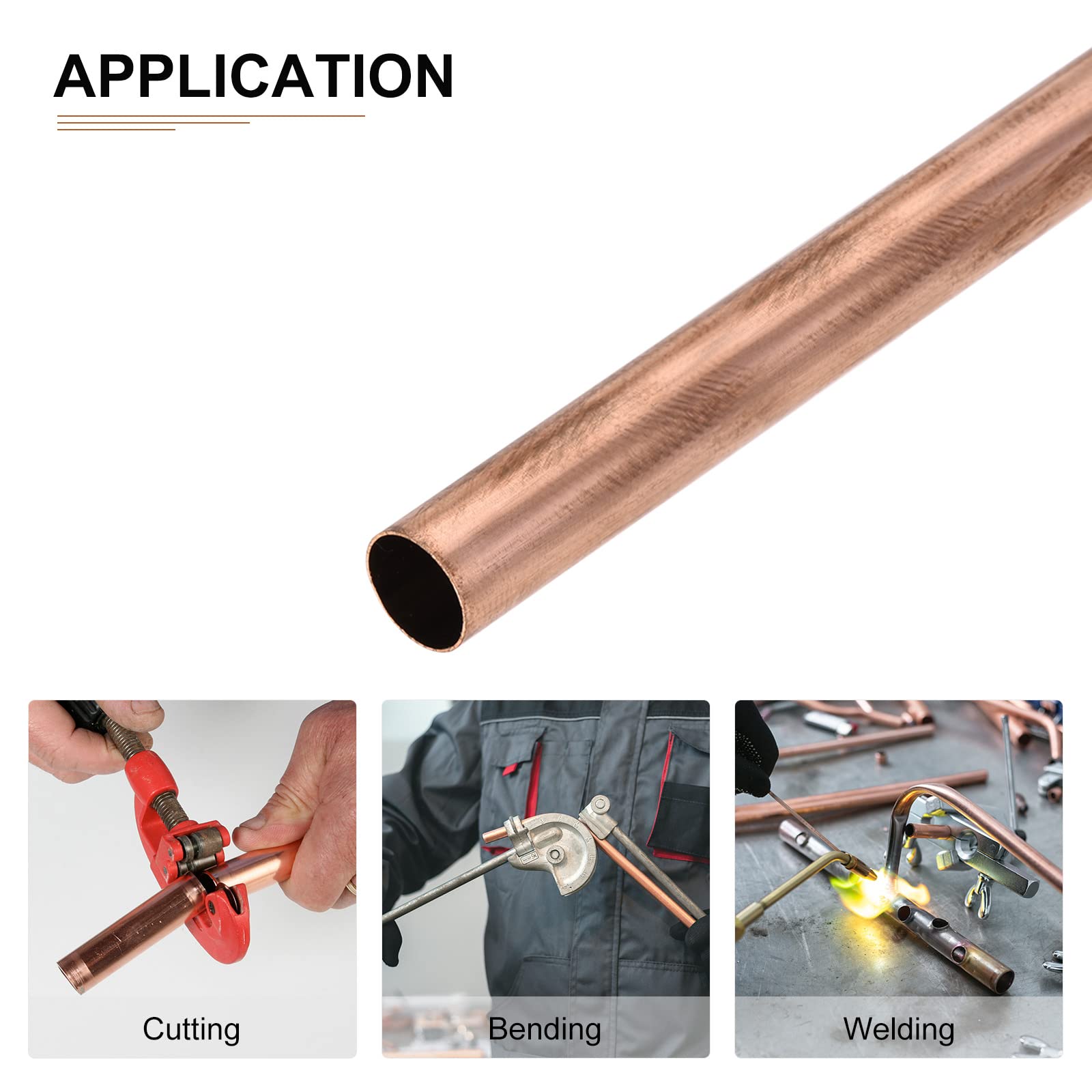 DTGN 8 mm x 0,2 mm x 300 mm (ODxWall TXL) miedziana rura - 1 opakowanie - dobra do wyposażenia maszynowego DIY dekoracyjna rama - okrągłe metalowe rurki