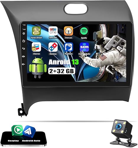 Radio estéreo para automóvil Android 13 compatible con KIA Cerato K3 Forte 2013-2018 Radio de coche de 9 pulgadas pantalla táctil con CarPlay