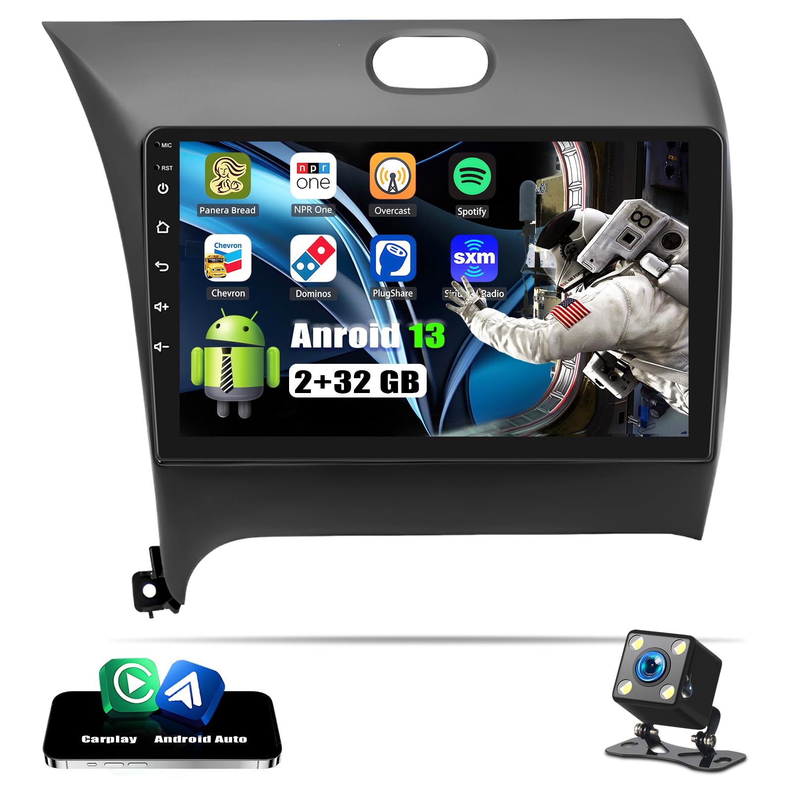 Android 13 Car Stereo Radio for KIA Cerato K3 Forte 2013-2018 Car Radio 9 Inch Touch Screen with Carplay Android Auto GPS Navigation Backup Camera