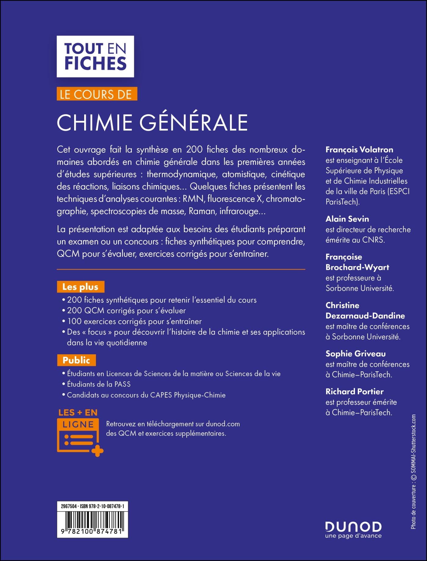 Le cours de chimie générale - 4e éd: Licence, CAPES, Santé