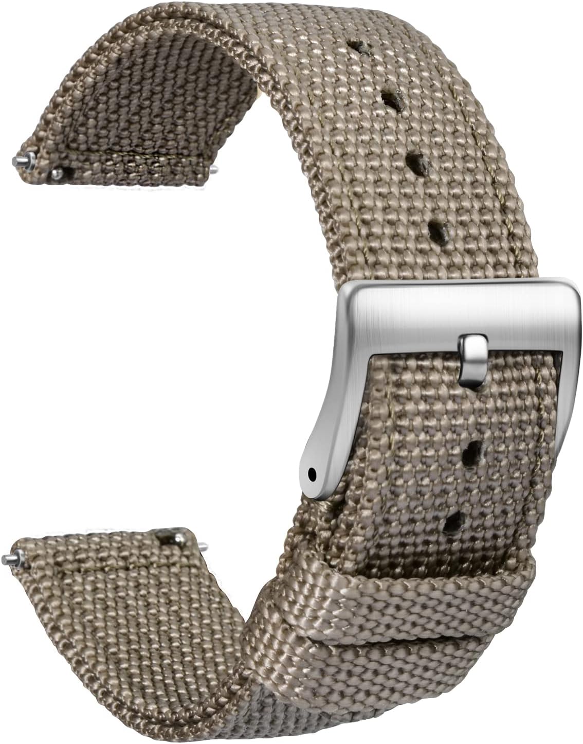 Nylon Watch Strap 20mm - Quick Release Watch Band Soft Black - Canvas Military Wtach Bands for Men Ladies – for Smart watch Bracelet Replacement with Clasp - 18mm, 20mm, 22mm 24mm