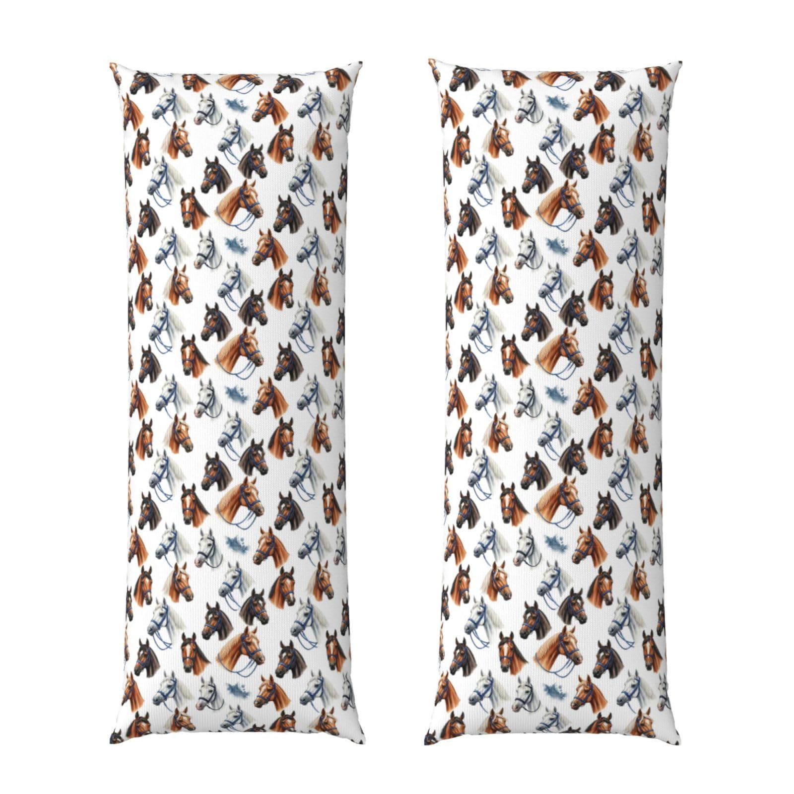 Body Pillowcase 20x54, Animal Wild Horse Painting, Premium Ultra Soft Pillow Cover with Zipper Closure, Breathable Bedding Protector for Men Women Bed Sofa