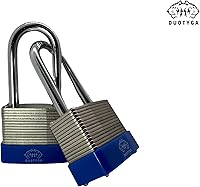 Vista 2 de Candado de combinación laminada, cerradura de combinación de 3 dígitos, 1-9/16 pulgadas de ancho, candados de grillete largo resistentes