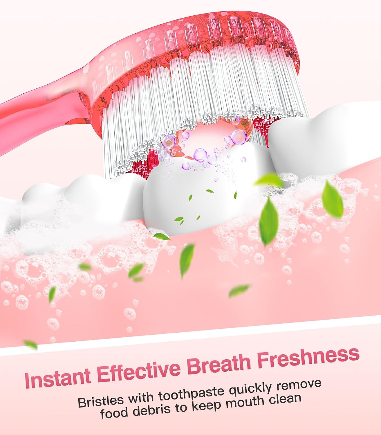 12 Pack 5 in 1 Disposable Mini Toothbrush Travel Set Peach Flavor image 4