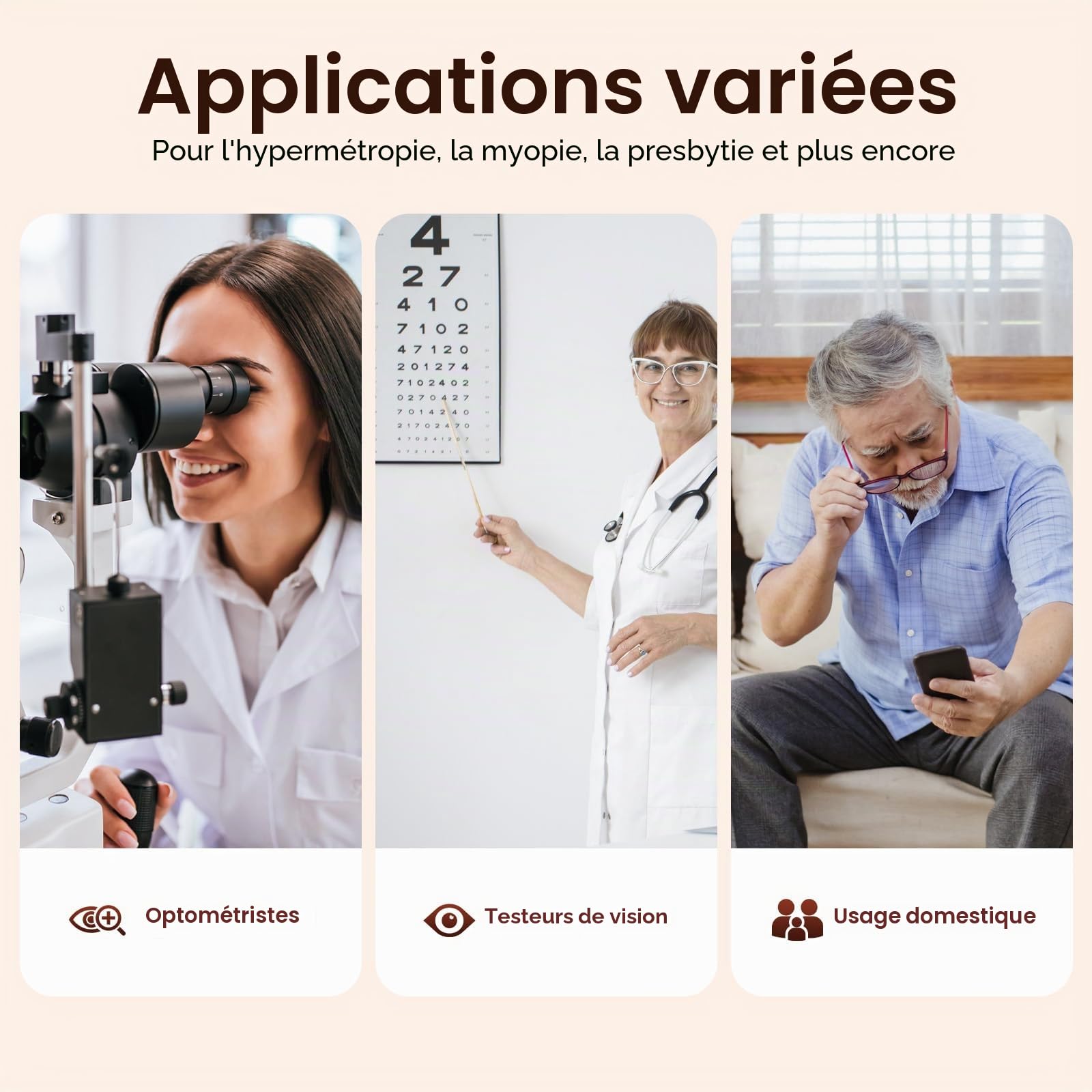 SHZICMY Kit de 266 lentilles de test optiques pour optométrie avec cadre de test, argenté