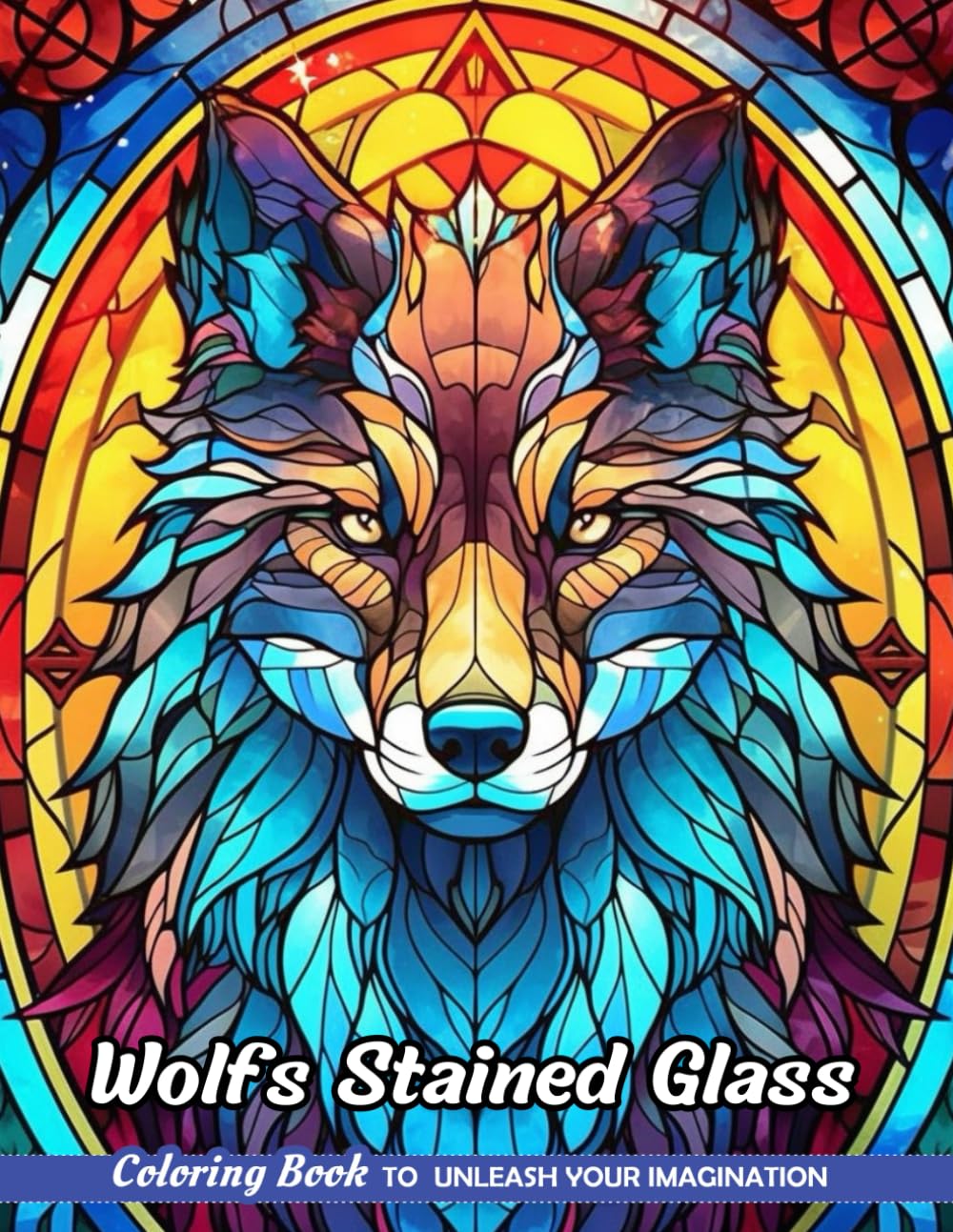 Wolfs Stained Glass: Adult Coloring Book with Wolfs Stained Glass for Stress Relief and Relaxation (Christmas Coloring Pages)