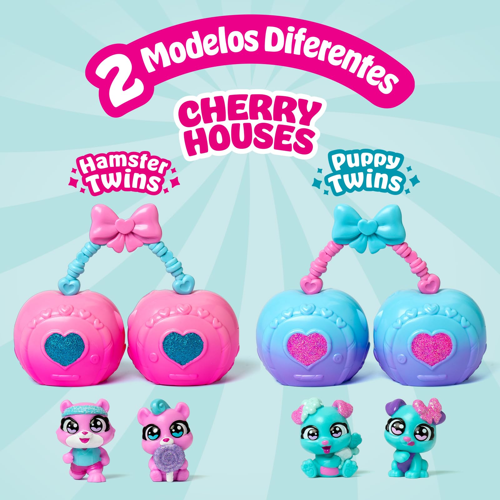Cherry Pets – Cherry House Hamster Twins. Casita en Forma de Cereza: Incluye 1 Cherry House, 2 Gemelos exclusivos y 5 Accesorios — view 9