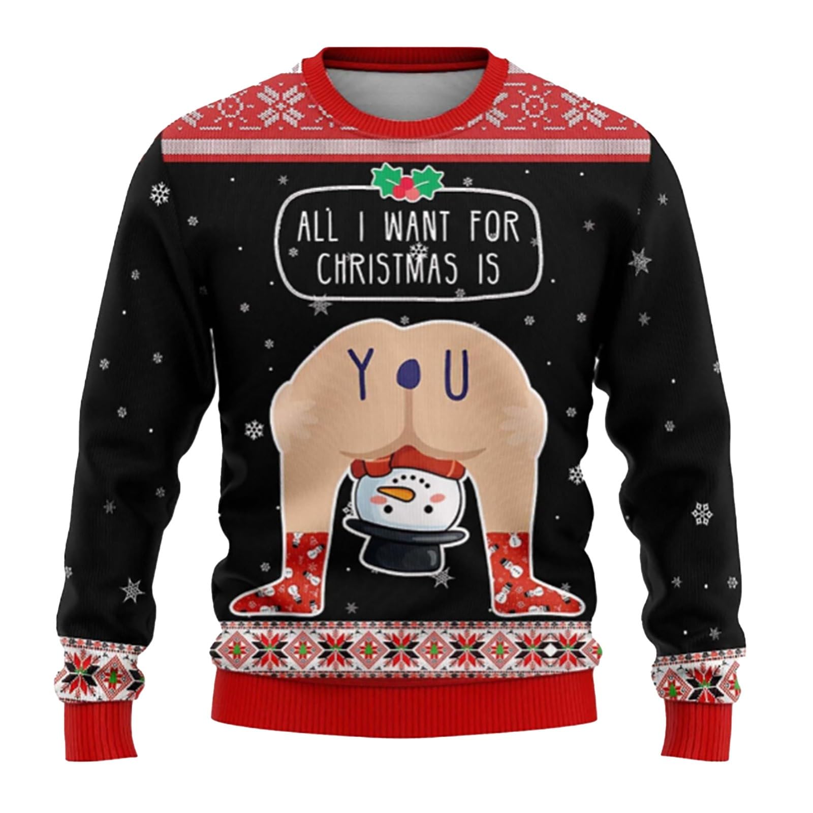 Generisch Kersttrui voor heren, grappige gebreide trui met ronde hals, losse bovenstukken, kerstfeeststijl, casual, gebreide kersttrui, oversized, lange mouwen, Xmas, pullover, sweatshirt, wintertrui