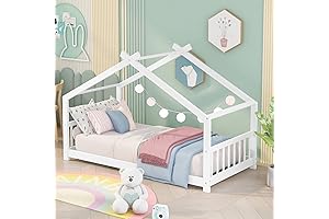 Enchanting Bedtime Retreat: Wood Montessori Twin Platform Bed for Kids