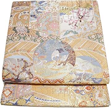 Amazon | 袋帯 未使用品 西陣 狩野派全集 寿華文襖花鳥図 桐箱