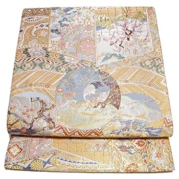 Amazon | 袋帯 未使用品 西陣 狩野派全集 寿華文襖花鳥図 桐箱