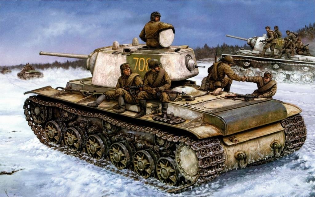 makeuseof Art world war 2 WW2 KV-1 russian tank war art painting