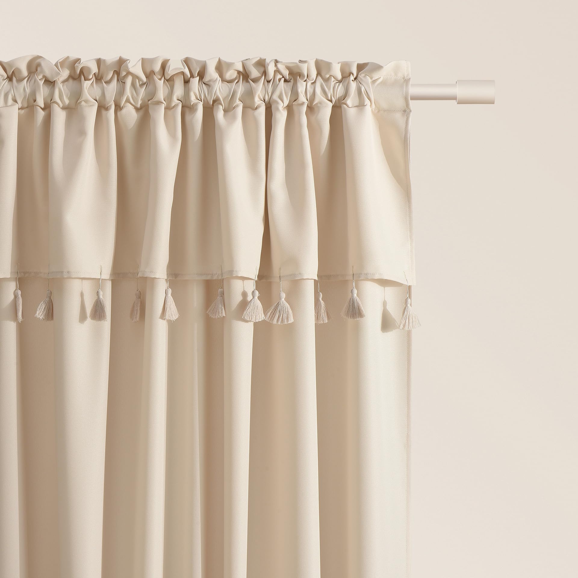 ROOM99 Astoria Curtain with Ruffle Tape, 140 x 280 cm, Width x Height Sliding Curtains, Modern Curtain, Living Room, Bedroom