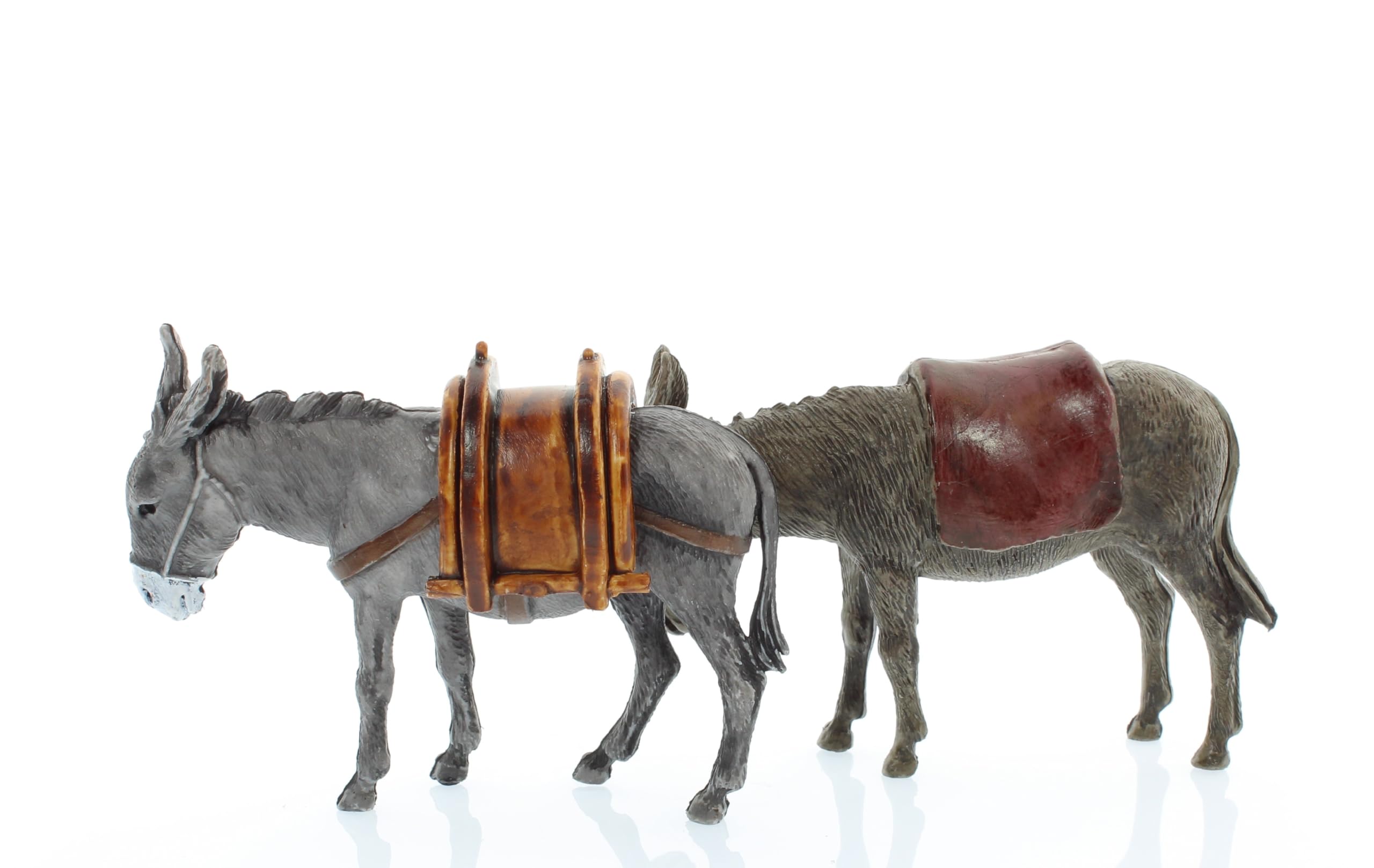 Moranduzzo 2 Burros Surtidos para Belén de 10 Cm Escala 1:20 - Figuras de Belén Indestructibles - Pintura Acabada a Mano, Producto Oficial, Escultor M. Landi