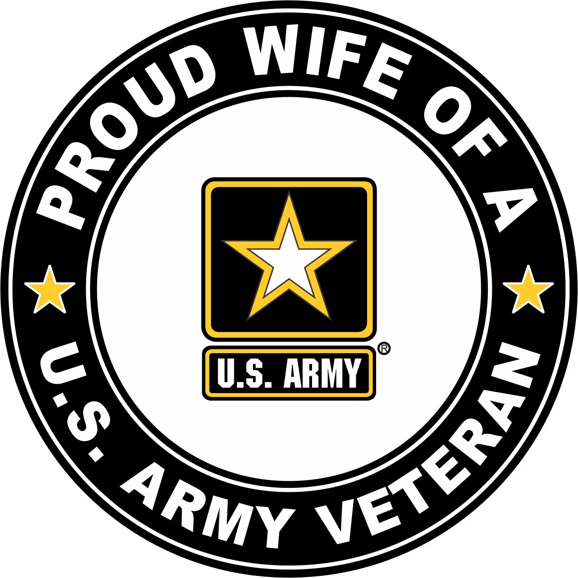 U.S. Army Veteran Proud Wife Window Bumper Sticker Decal 3.8"