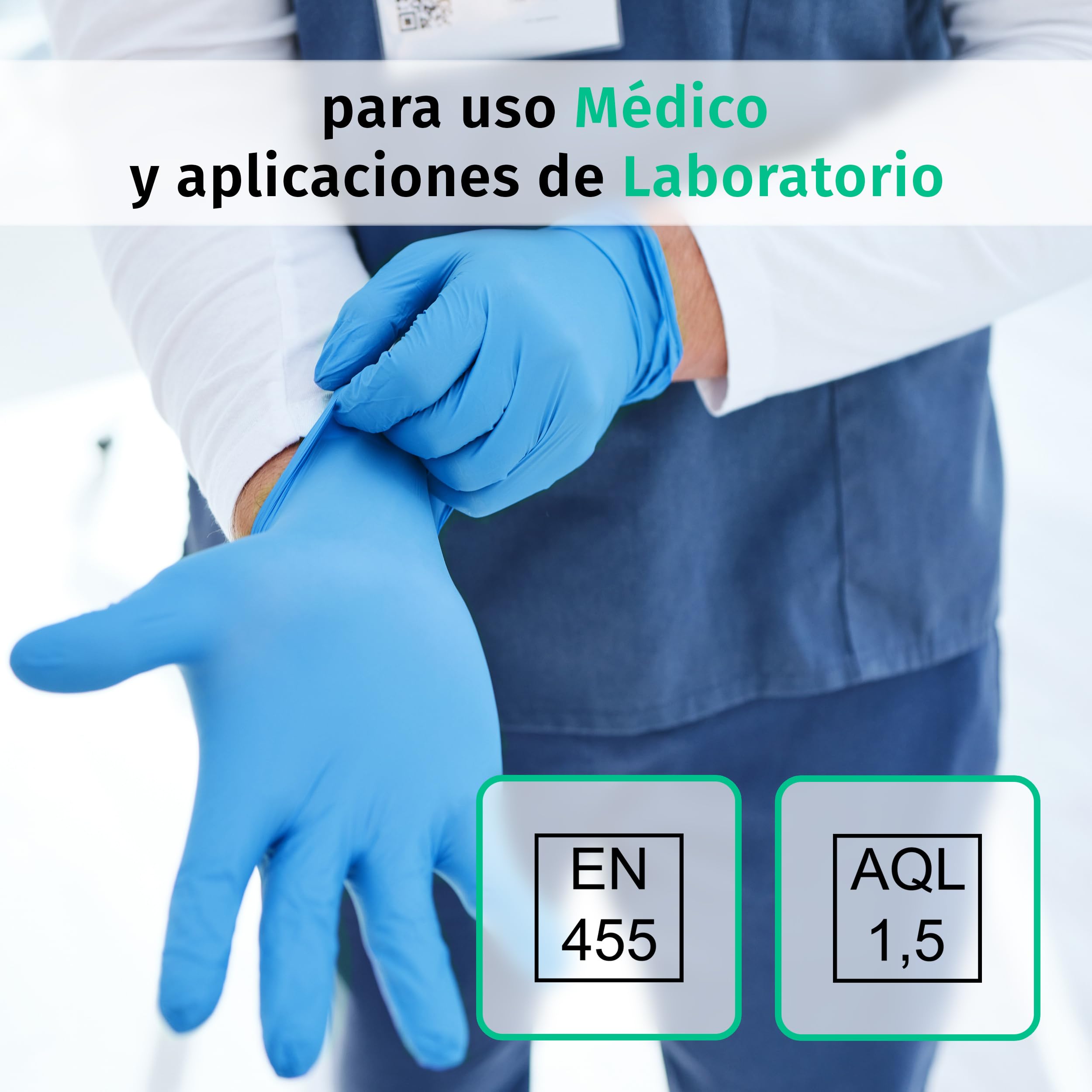 SF Guantes de nitrilo S azules – 1000 (10x100) unidades, guantes desechables sin polvo, sin látex, médicos y de examen, aptos para cocina, limpieza, cosmética y uso doméstico