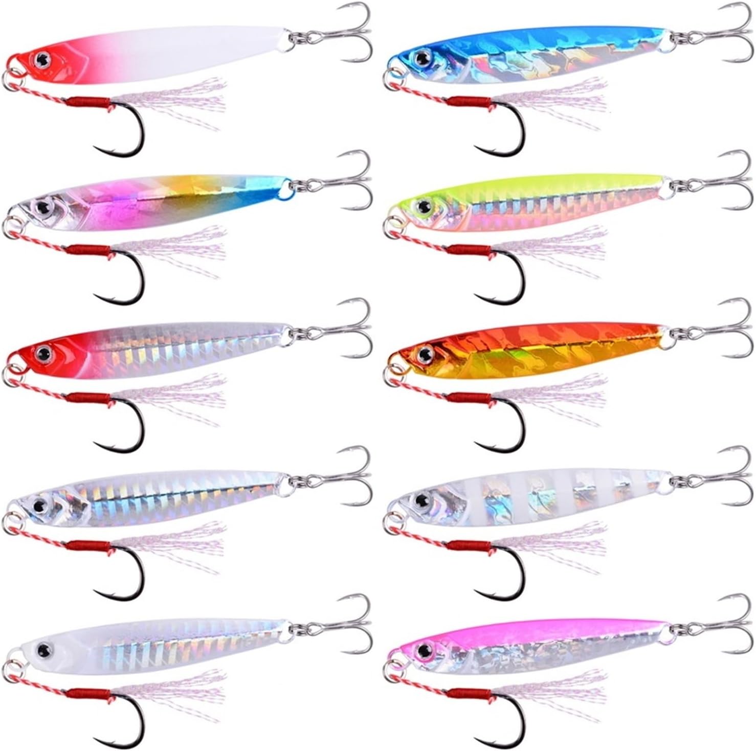 10 個メタルジグ釣りルアー重量 7 グラム-40 グラムトローリングハード餌バス釣具トラウトジギング海のルアージグ海水ルアー