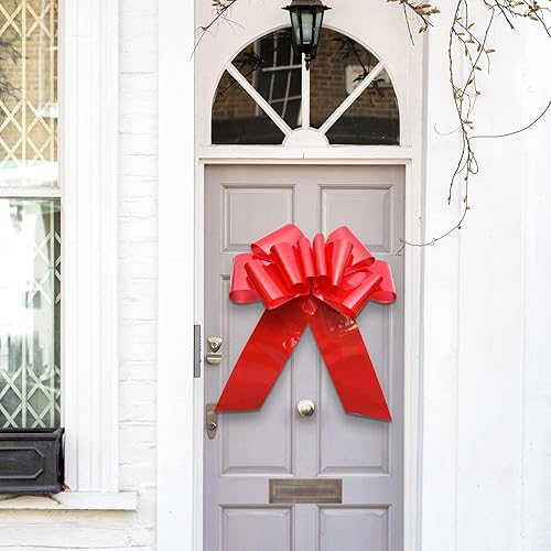 Miniatura 4 de Lazo grande rojo para automóvil, lazo gigante grande de 30 pulgadas para automóvil, lazo de regalo de cumpleaños, lazo de regalo grande